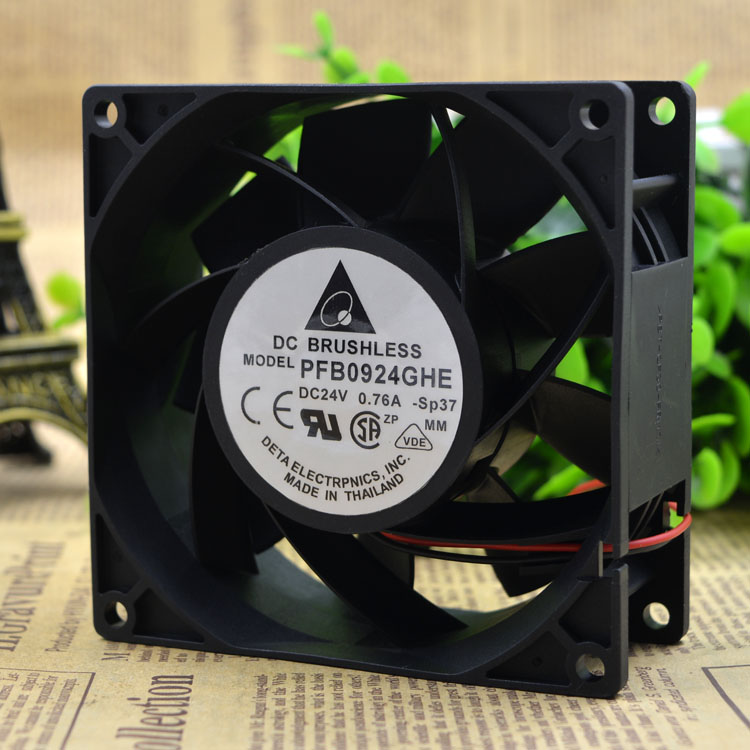 Original DELTA PFB0924GHE Cooling Fan 24V 0.76A 15.12W 2wires PFB0924GHE Fans